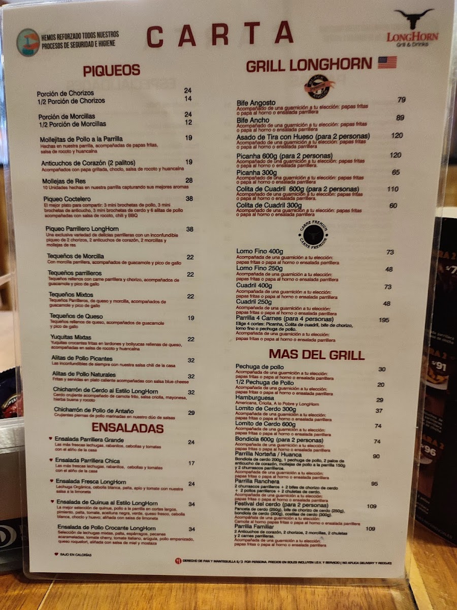 Menu Longhorn Grill & Drinks - Cajamarca-1